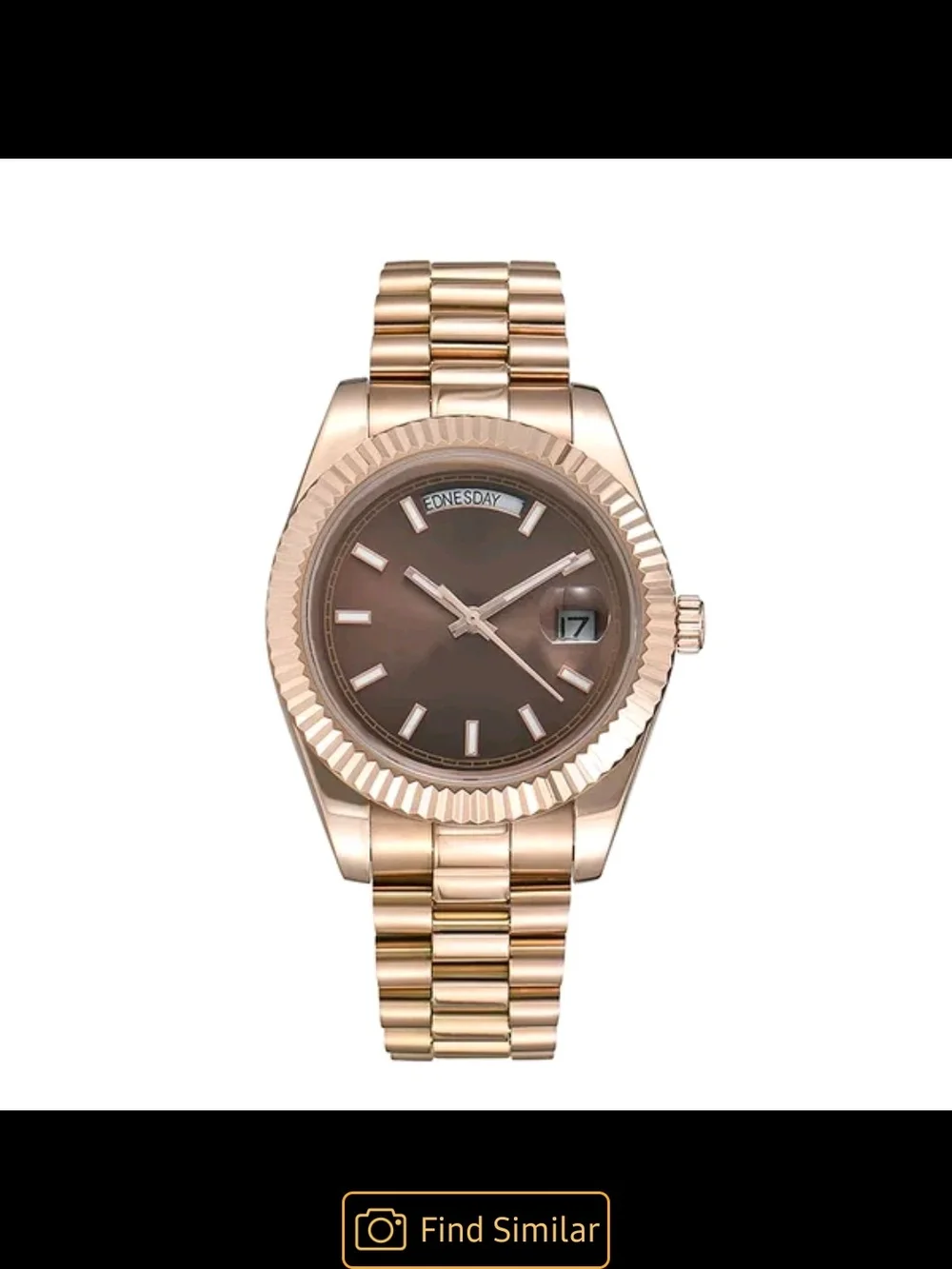 Others Follow Rose Gold Tone Watch with Brown Dial